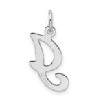 Sterling Silver Rhodium-plated Stamped Letter I Initial Charm - Image 3