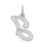 Sterling Silver Rhodium-plated Stamped Letter J Initial Charm - Image 3