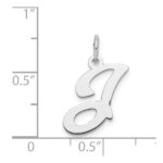 Sterling Silver Rhodium-plated Stamped Letter J Initial Charm - Image 4