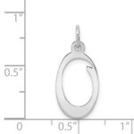 Sterling Silver Rhodium-plated Stamped Letter O Initial Charm - Image 4