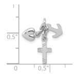 Sterling Silver Rhodium-plated Faith, Hope & Charity Charm - Image 3