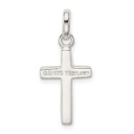 Sterling Silver Polished Cross Charm - Image 4