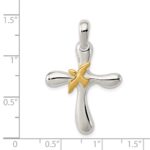 Sterling Silver & Vermeil Dove Cross Pendant - Image 3