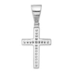 Sterling Silver Rhodium-plated CZ Cross Pendant - Image 4