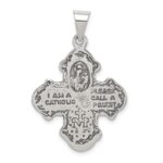 Sterling Silver Antiqued 4-way Medal - Image 4