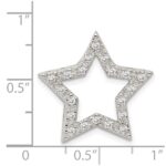 Sterling Silver Rhodium-plated CZ Star Pendant - Image 3