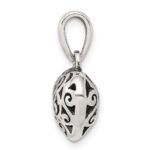 Sterling Silver Antique Filigree Puff Heart Pendant - Image 2