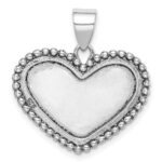 Sterling Silver Rhodium-plated Heart Pendant - Image 4