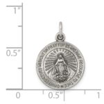Sterling Silver Antiqued Miraculous Medal - Image 3