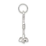 Sterling Silver Rhodium-plated Wine Bottle Opener Charm - Image 2