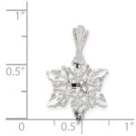 Sterling Silver Diamond Cut Snowflake Pendant - Image 3