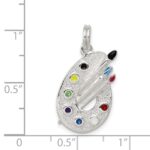 Sterling Silver Rhodium-plated Enameled Painting Palette Charm - Image 3