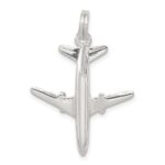 Sterling Silver Rhodium-plated Airplane Charm