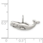 Sterling Silver Antiqued Blue Whale Pendant - Image 3