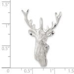 Sterling Silver Diamond Cut Deer Head Pendant - Image 4