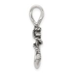 Sterling Silver Antiqued Anchor and Rope Pendant - Image 2