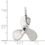 Sterling Silver 3D Antiqued Large Boat Propeller Charm - Image 3