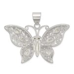 Sterling Silver Filigree Fancy Mother of Pearl Butterfly Pendant - Image 4