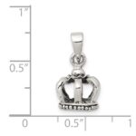 Sterling Silver Antiqued Crown Pendant - Image 3