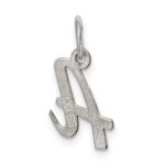 Sterling Silver Rhodium-plated Script Letter Z Initial Charm - Image 3