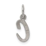 Sterling Silver Rhodium-plated Script Letter C Initial Charm - Image 3