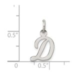 Sterling Silver Rhodium-plated Script Letter D Initial Charm - Image 4