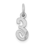 Sterling Silver Rhodium-plated Script Letter E Initial Charm - Image 3