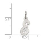 Sterling Silver Rhodium-plated Script Letter E Initial Charm - Image 4