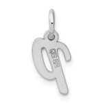 Sterling Silver Rhodium-plated Script Letter P Initial Charm - Image 3