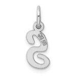 Sterling Silver Rhodium-plated Script Letter S Initial Charm - Image 3