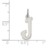 Sterling Silver Rhodium-plated Script Letter J Initial Charm - Image 4