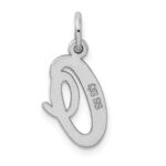 Sterling Silver Rhodium-plated Script Letter O Initial Charm - Image 3