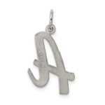 Sterling Silver Rhodium-plated Script Letter A Initial Charm - Image 4