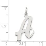 Sterling Silver Rhodium-plated Script Letter A Initial Charm - Image 3