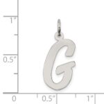 Sterling Silver Rhodium-plated Script Letter G Initial Charm - Image 3