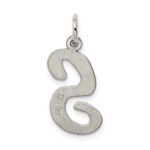 Sterling Silver Rhodium-plated Script Letter S Initial Charm - Image 4