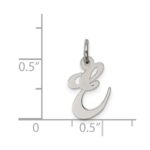 Sterling Silver Rhodium-plated Fancy Script Letter E Initial Charm - Image 4