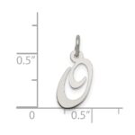 Sterling Silver Rhodium-plated Fancy Script Letter O Initial Charm - Image 4