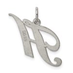 Sterling Silver Rhodium-plated Fancy Script Letter H Initial Charm - Image 4
