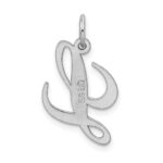 Sterling Silver Rhodium-plated Fancy Script Letter L Initial Charm - Image 3