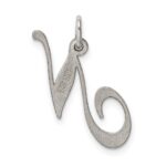 Sterling Silver Rhodium-plated Fancy Script Letter N Initial Charm - Image 4
