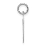 Sterling Silver Rhodium-plated Fancy Script Letter O Initial Charm - Image 2