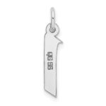 Sterling Silver Rhodium-plated Artisan Block Letter I Initial Charm - Image 3