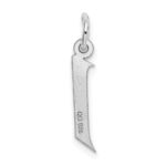 Sterling Silver Rhodium-plated Artisan Block Letter J Initial Charm - Image 4
