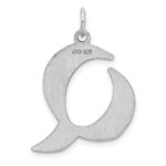 Sterling Silver Rhodium-plated Artisan Block Letter Q Initial Charm - Image 3