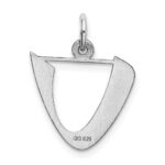Sterling Silver Rhodium-plated Artisan Block Letter Y Initial Charm - Image 3