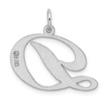 Sterling Silver Rhodium-plated Fancy Script Letter D Initial Charm - Image 3