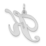 Sterling Silver Rhodium-plated Fancy Script Letter K Initial Charm - Image 3