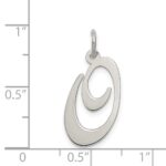 Sterling Silver Rhodium-plated Fancy Script Letter O Initial Charm - Image 4