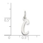 Sterling Silver Rhodium-plated Letter C Initial Charm - Image 3
